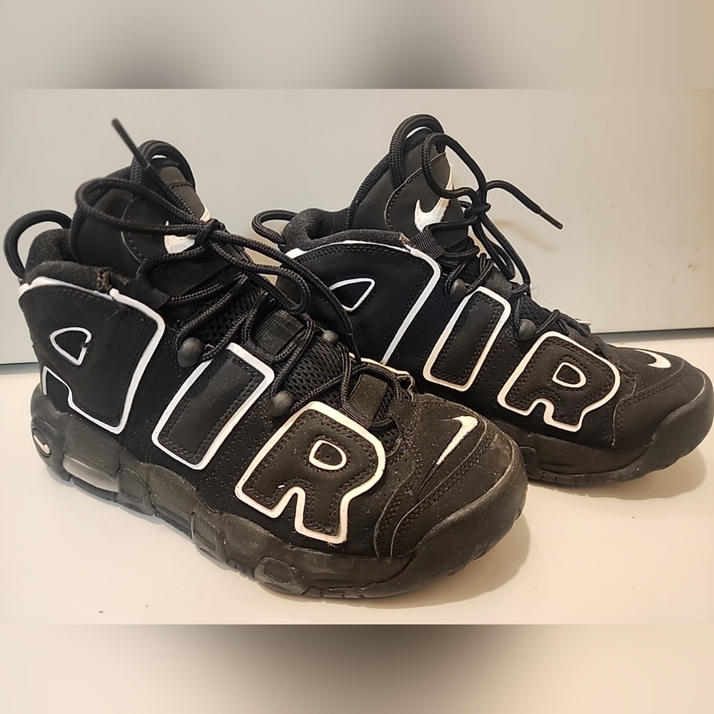 Nike Air More UPTEMPO Black White GS 415082-002 Size 7Y Shoes OG Sneakers